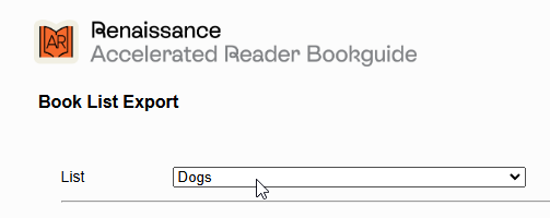 the List drop-down list