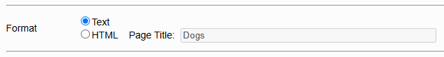 the format options