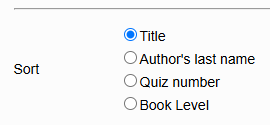 the sort options