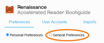the General Preferences option