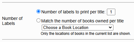 the Number of Labels option