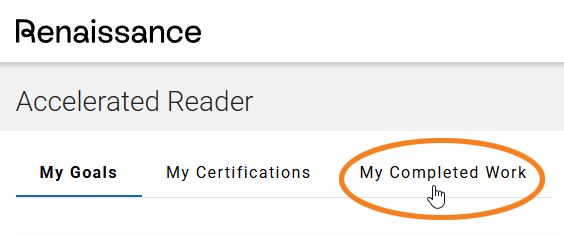 the My Completed Work tab