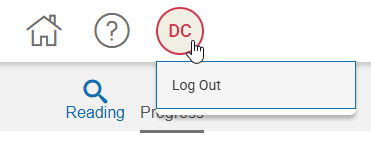 select your initials, then Log Out