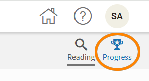 the Progress icon at the top of the page