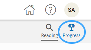 the Progress icon in the top right part of the page