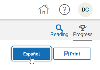 the Español button