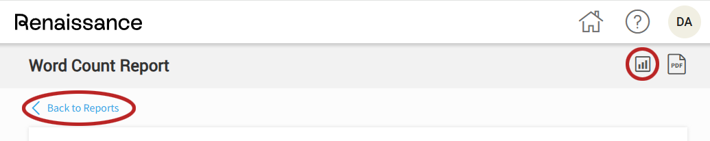 the reports icon in the top right corner and the Back to Reports link below the report title